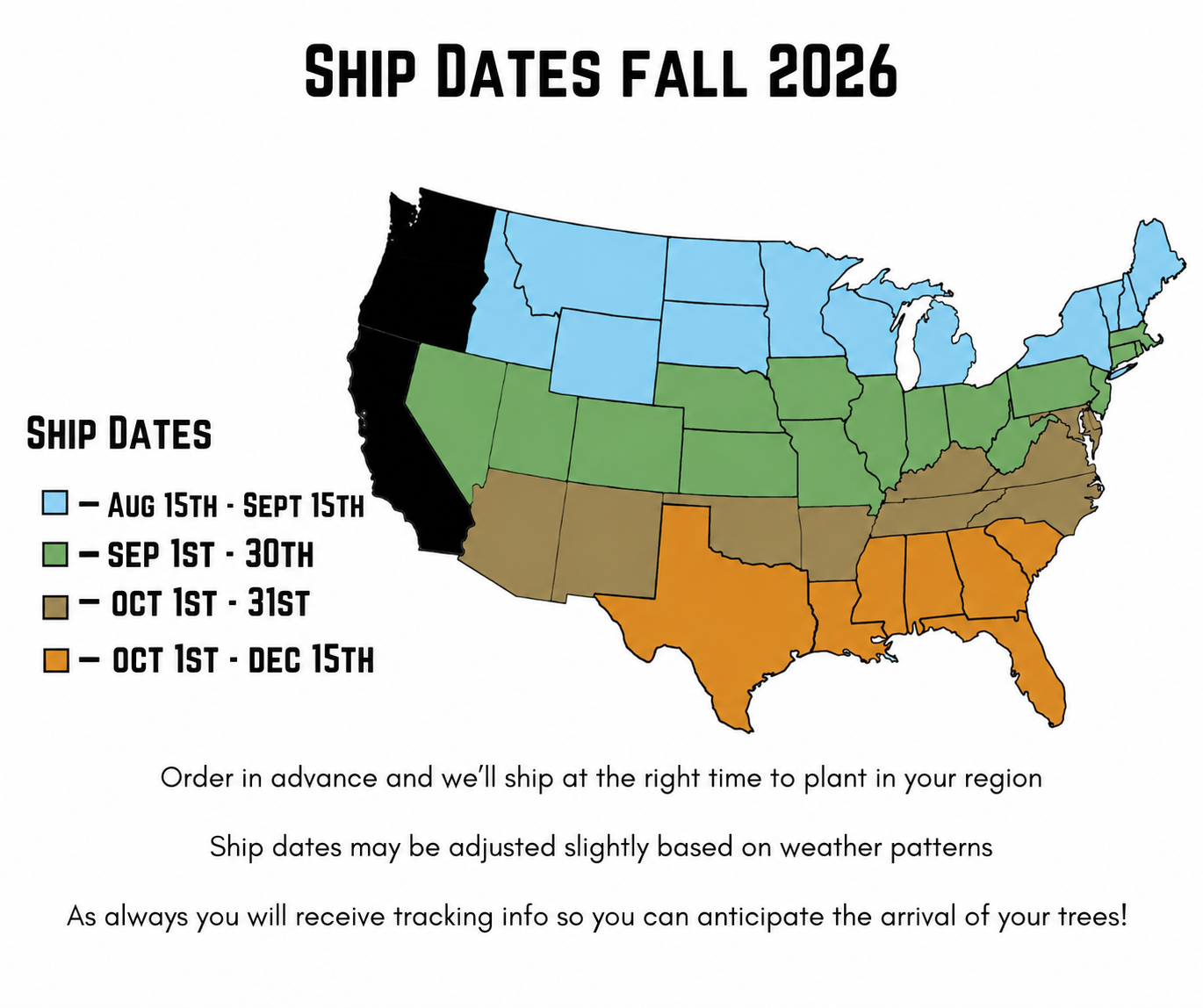 Shipping date map